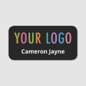 Logo für Berufliche schwarze Bezeichnungen für Mag Namensschild (Vorderseite)