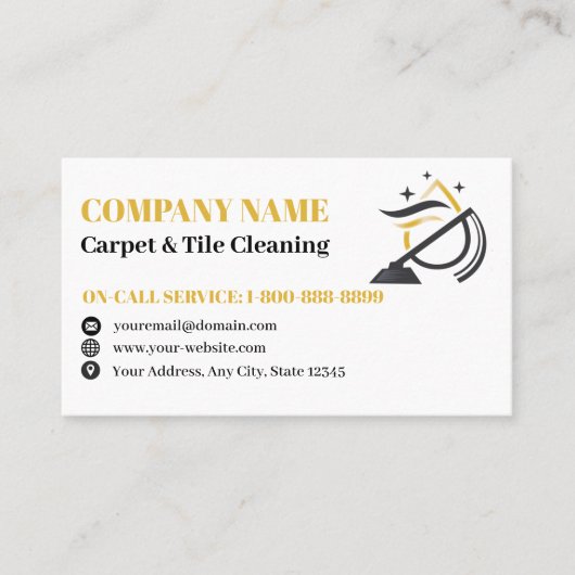 Logo für berufliche Teppiche und Tile-Reinigung Visitenkarte (Vorderseite)