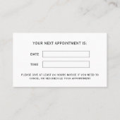 Logo für Berufliche Unternehmen Terminkarte (Rückseite)