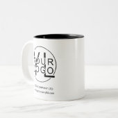 Logo für berufliche Unternehmenswerbung Zweifarbige Tasse (Vorderseite Links)