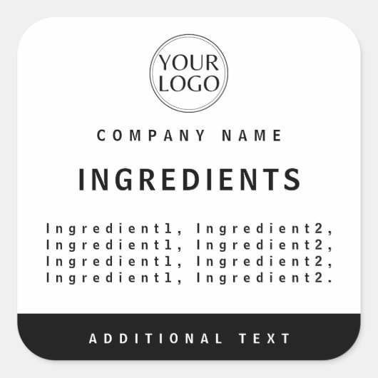 Logo für berufliche weiße Unternehmen Quadratischer Aufkleber (Vorderseite)