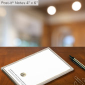 Logo für berufliches Goldenes Siegel 4x6 Post-it Klebezettel