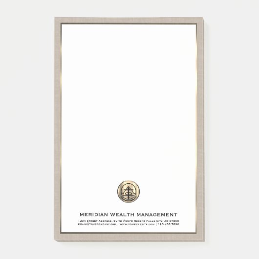 Logo für berufliches Goldenes Siegel 4x6 Post-it Klebezettel (Vorderseite)