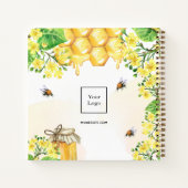 Logo für Bienenhonig Gelbe Blumenbezeichnung Notizblock (Rückseite)