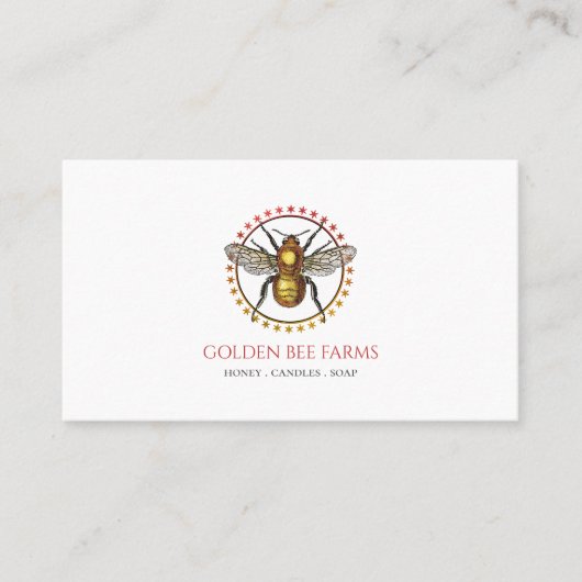 Logo für Bienenzucht oder Honigbienenzucht Visitenkarte (Vorderseite)