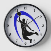 Logo für Black Blue Basketball Uhr (Vorderseite)