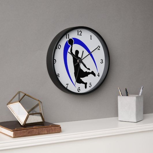 Logo für Black Blue Basketball Uhr (Büro)