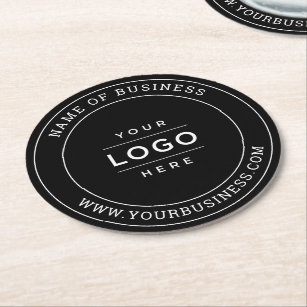 Logo für "Black Custom Business" Runder Pappuntersetzer