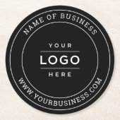 Logo für "Black Custom Business" Runder Pappuntersetzer (Vorderseite)