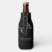 Logo für Black + White Text Company Business B Bot Flaschenkühler (Flasche Rückseite)