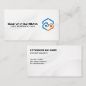 Logo für blaue Orange-Häuser | Sleek White Visitenkarte (Vorne/Hinten)