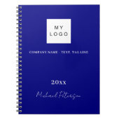 Logo für blaue Schriftzeichen Notizblock (Vorderseite)