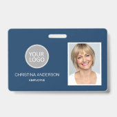 Logo für Blue Employee Logo Foto Corporate Work Ausweis (Vorderseite)
