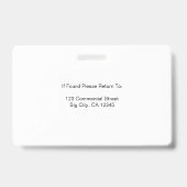 Logo für Blue Employee Logo Foto Corporate Work Ausweis (Rückseite)