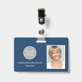 Logo für Blue Employee Logo Foto Corporate Work Ausweis (Vorderseite mit Clip)