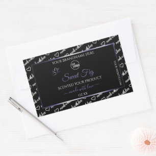 Logo für Blue Product Labels in Schwarz und Weiß Rechteckiger Aufkleber