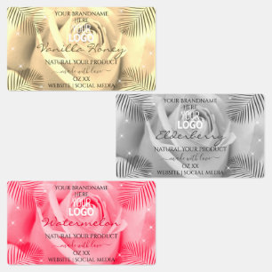 Logo für Blumencreme, grau, rosa Produktmarken Etiketten