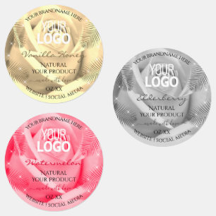Logo für Blumencreme, grau, rosa Produktmarken Etiketten
