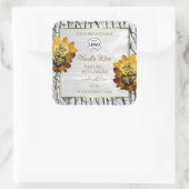 Logo für Blumenstraube-Etiketten mit weißem Baumba Quadratischer Aufkleber (Tasche)