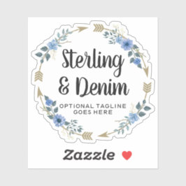 Logo für Bohemische Wasserfarben-Blumenpfeile Aufkleber