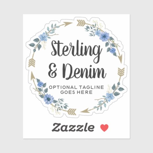 Logo für Bohemische Wasserfarben-Blumenpfeile Aufkleber (Blatt)