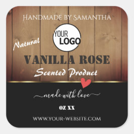 Logo für Braunholz-Grain-Produktverpackungen Quadratischer Aufkleber