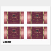 Logo für Burgundy Gold Product Labels Glitzer Bord Rechteckiger Aufkleber (Blatt)