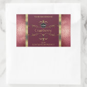 Logo für Burgundy Gold Product Labels Glitzer Bord Rechteckiger Aufkleber (Tasche)
