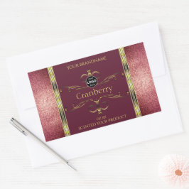 Logo für Burgundy Gold Product Labels Glitzer Bord Rechteckiger Aufkleber