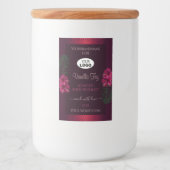 Logo für Burgundy Product Labels Hawaii Blume Blät Lebensmitteletikett (Vorderseite)