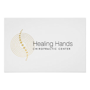 Logo für Chiropraktische Abstrakte Gold-Kreise Poster