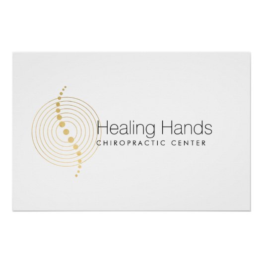 Logo für Chiropraktische Abstrakte Gold-Kreise Poster (Vorderseite)