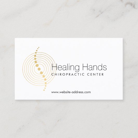 Logo für Chiropraktische Abstrakte Gold-Kreise Visitenkarte (Vorderseite)