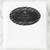 Logo für Cloud Red Product Labels in Schwarz und W Ovaler Aufkleber (Tasche)