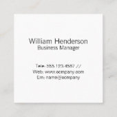 Logo für Corporate Gebäude | Metallic Quadratische Visitenkarte (Rückseite)