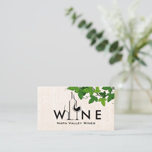 Logo für Creative Wine | Blätter Visitenkarte (Stehend Vorderseite)