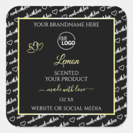 Logo für Creme-Produkte in Schwarz und Weiß-Word Quadratischer Aufkleber