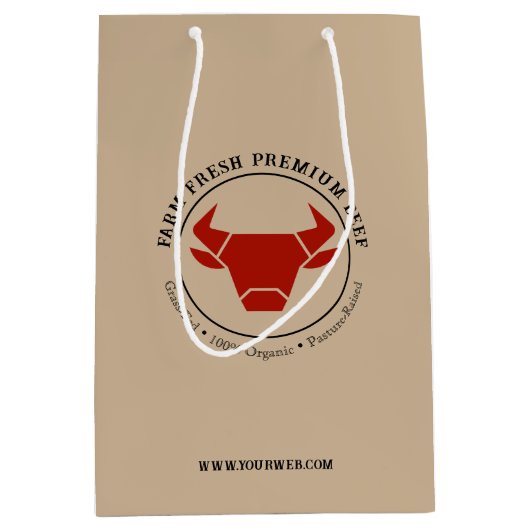 Logo für "Custom Fresh Premium Beef Business" Mittlere Geschenktüte (Vorderseite)