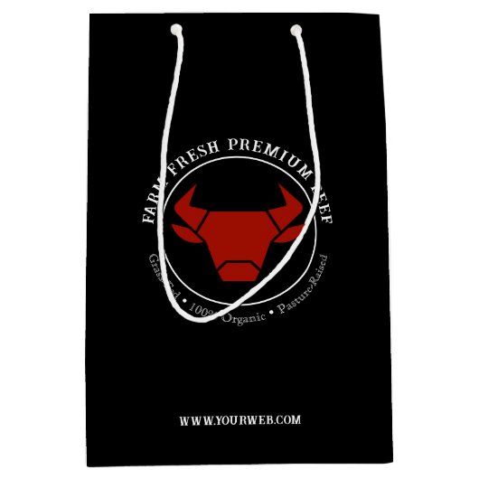Logo für "Custom Fresh Premium Beef Business" Mittlere Geschenktüte (Vorderseite)