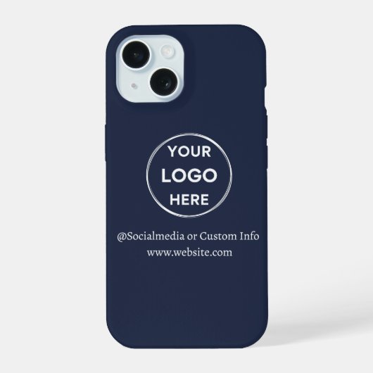 Logo für "Custom Navy Blue Business" iPhone 15 Hülle (Rückseite)