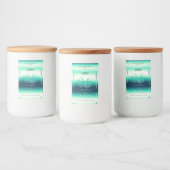 Logo für das aquamarine, schimmernde Produktlabel Lebensmitteletikett (Flaschen)