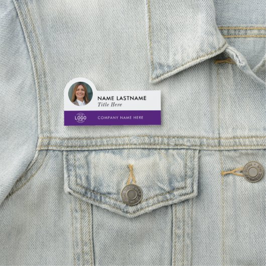 Logo für das benutzerdefinierte Foto Titel Lila Wh Namensschild (Beispiel)