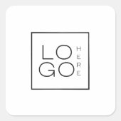 Logo für das benutzerdefinierte Geschäft Minimalis Quadratischer Aufkleber (Vorderseite)