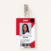 Logo für das beruflich bearbeitbare rote Foto Ausweis (Vorderseite mit Klammer)