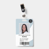 Logo für das berufliche bearbeitbare blaue Foto Ausweis (Vorderseite mit Clip)