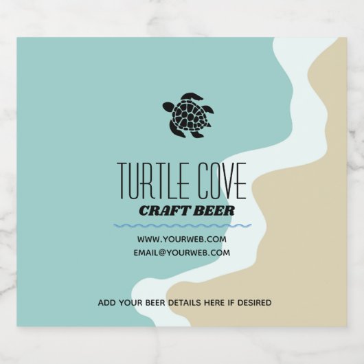 Logo für das Bier-Label Schildkröte personalisiere Bierflaschenetikett (Einzelnes Label)