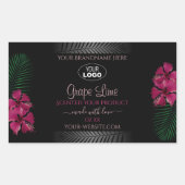 Logo für das Black Product Label Wine Red Hawaiian Rechteckiger Aufkleber (Vorderseite)