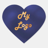 Logo für das blaue Gold Herz-Aufkleber (Vorderseite)