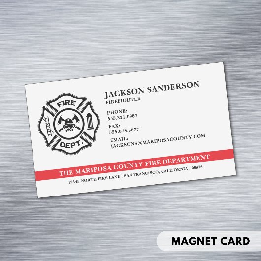 Logo für das Brandabwehrteam Magnetische Visitenkarte