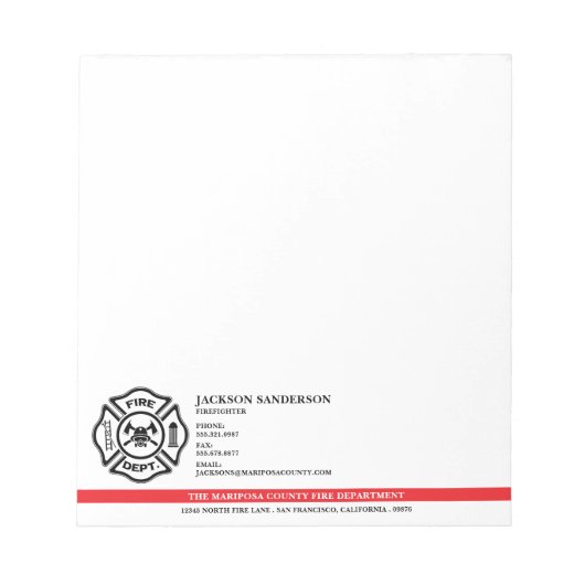 Logo für das Brandabwehrteam Notizblock (Vorderseite)